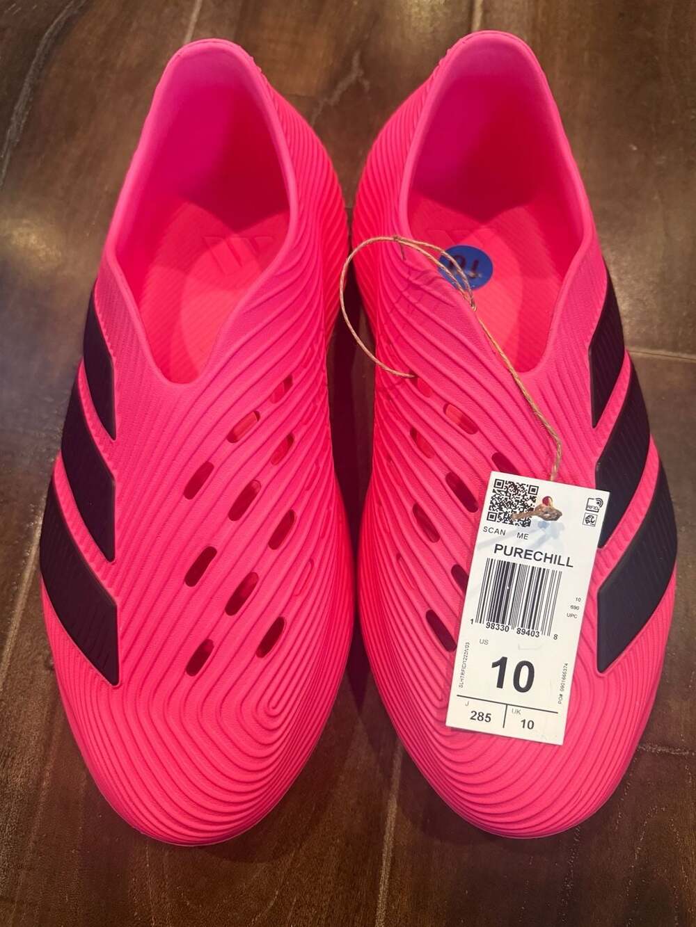 Adidas Purechill Size 10 Pink Black Slip On Shoes